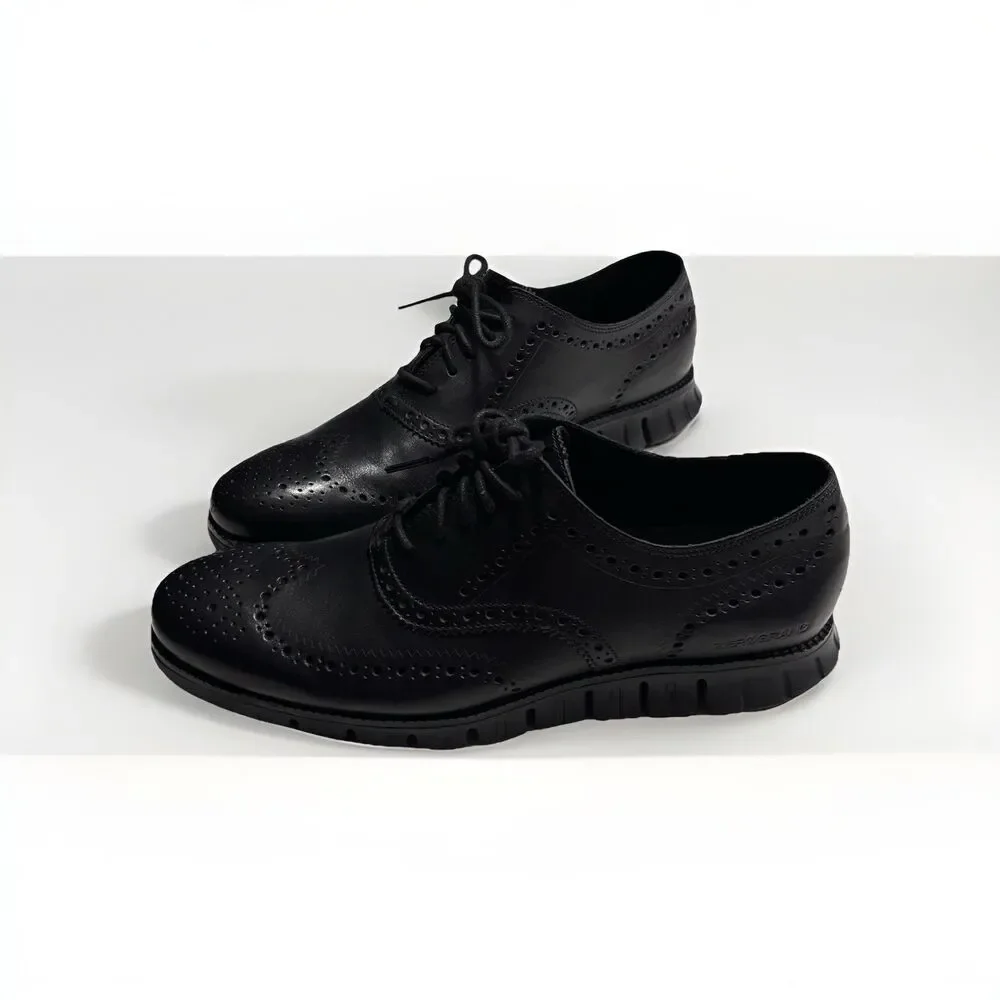 COLE HAAN Zerogrand Wingtip Oxford Black Dress Casual Shoes Men's Size 11.5M